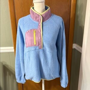 NWOT Blue and Lavender Fleece Pullover Size L